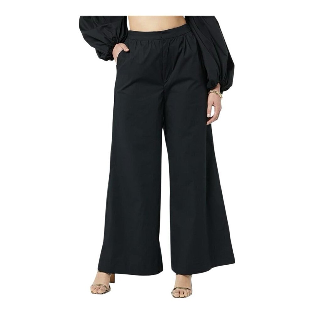 Terea By Andrea Pitter Rayna Wide Leg Gathered Pants XL Black Career Elastic NWT